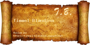 Timmel Blandina névjegykártya